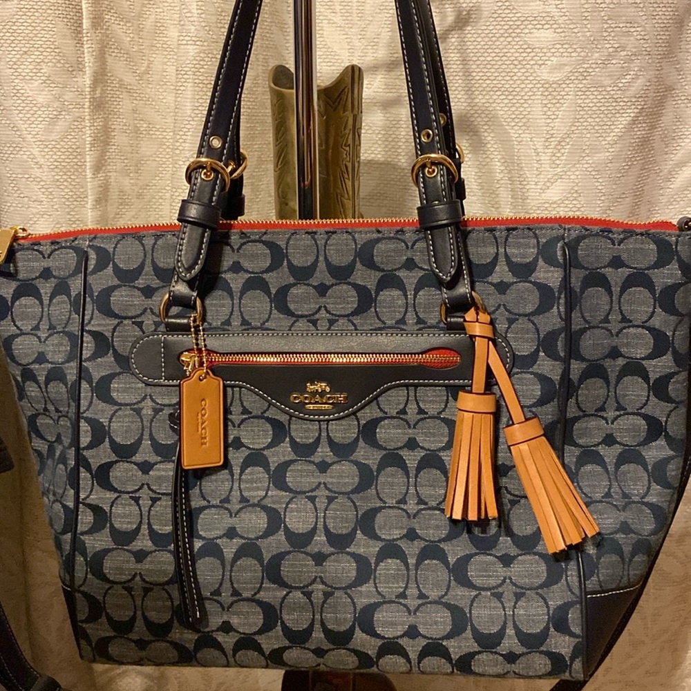 Coach Kleo Carryall Denim Tote